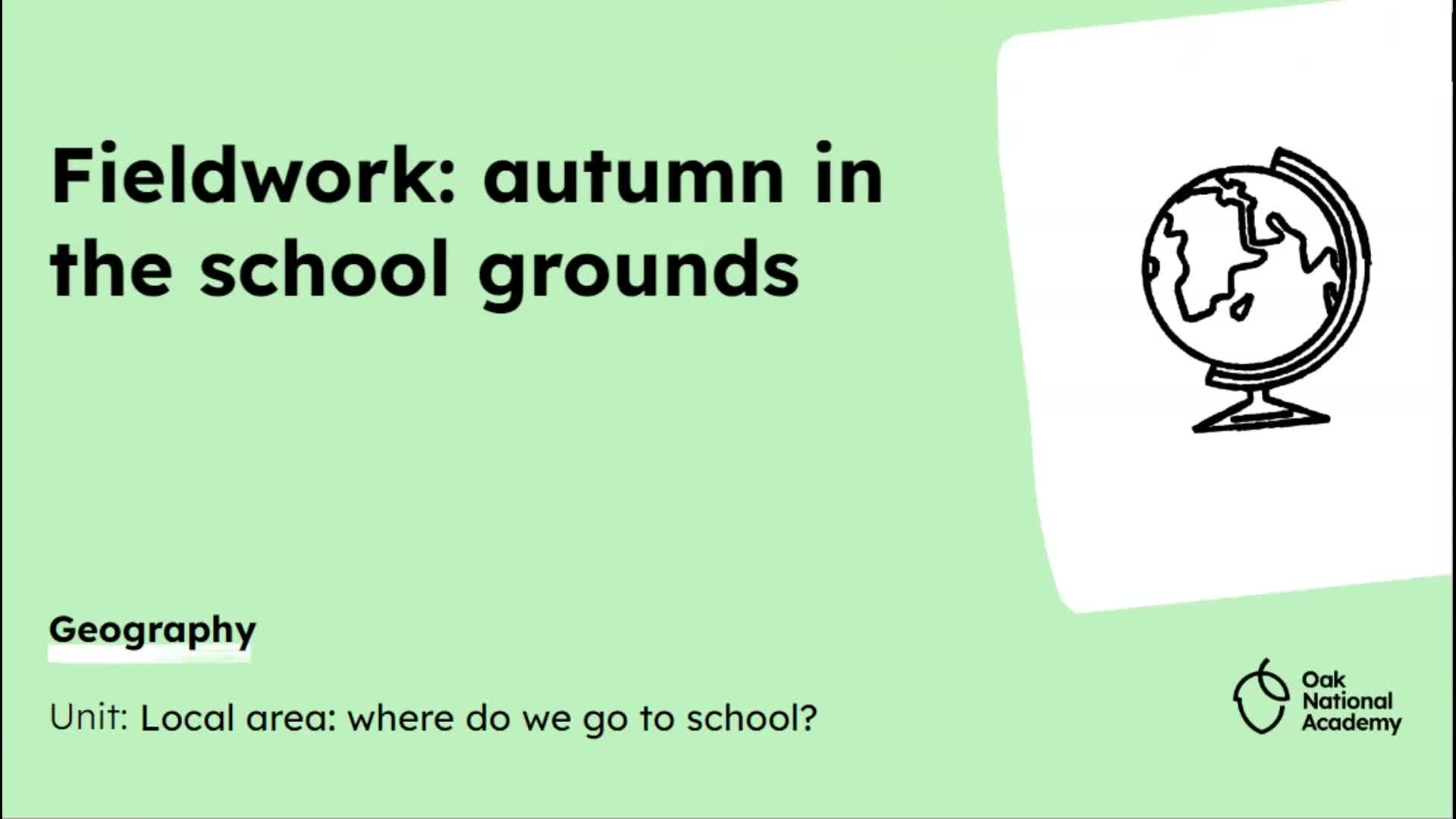 Fieldwork: Autumn in the School Grounds
