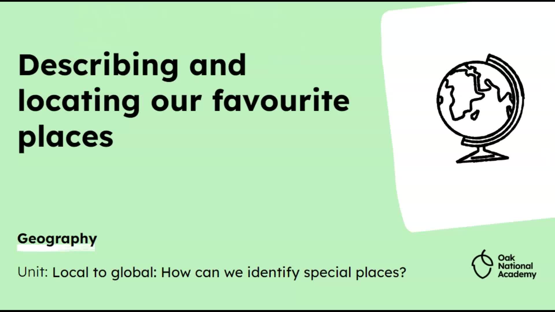 Describing and Locating Our Favourite Places