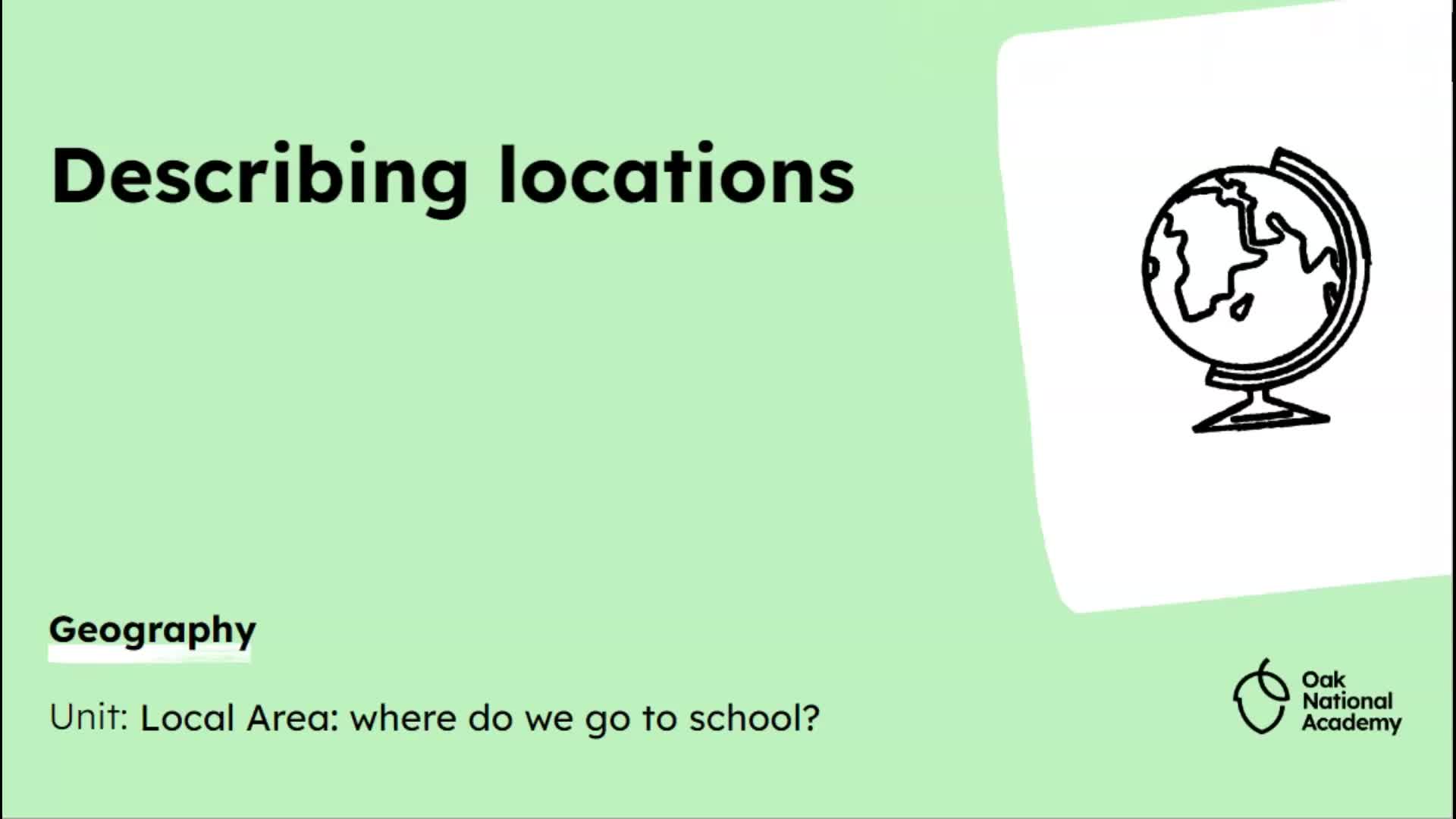 Describing Locations