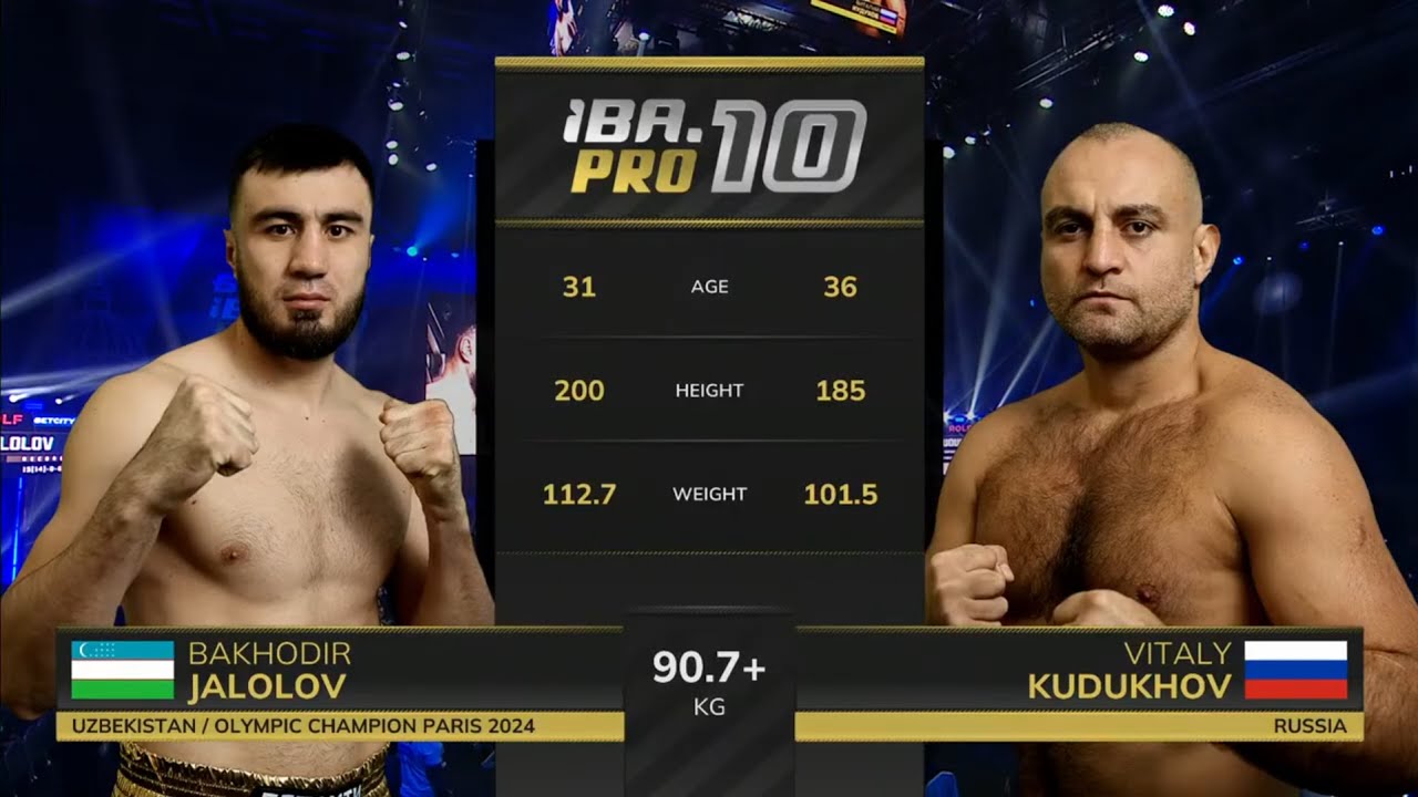 Jalolov Bakhodir 🇺🇿 vs Kudukhov Vitaly 🇷🇺 | IBA.PRO 10 | October 6, 2025 | Saint Petersburg, Russia background