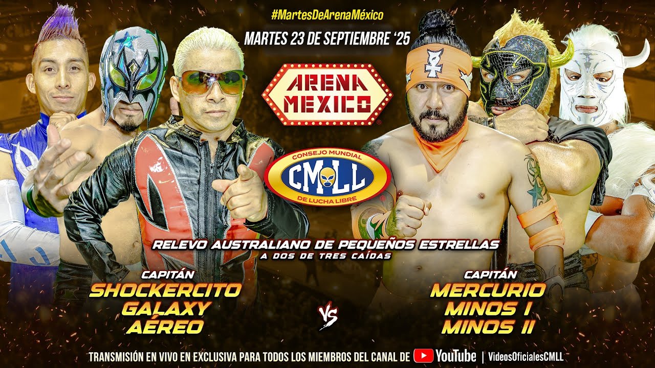 CMLL HIGHLIGHTS 23 DE SEPTIEMBRE 2025 || SHOCKERCITO, GALAXY Y AÉRERO VS MERCURIO VS MINOS I Y II