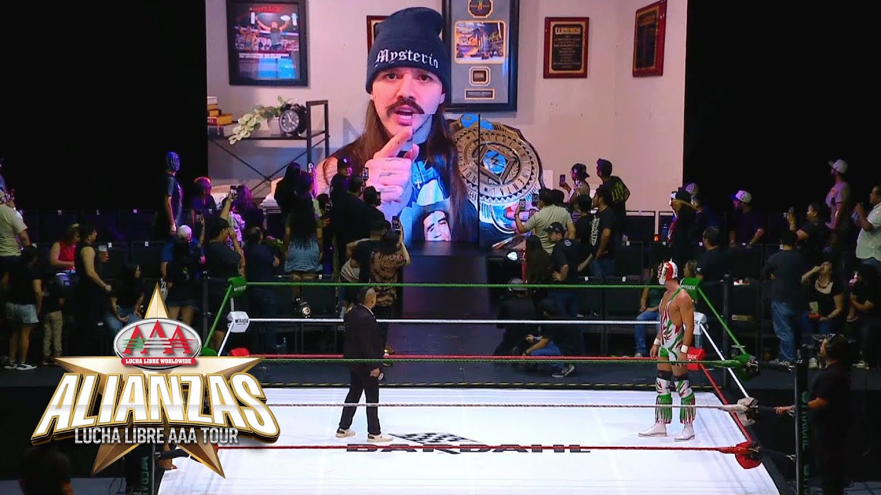 LA SORPRESA de DOMINIK MYSTERIO previo a WORLDS COLLIDE | Lucha Libre AAA background