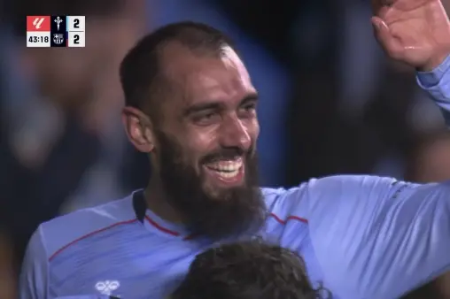 [Goal] Jutglà's through ball to Borja, who fires home to level the score again