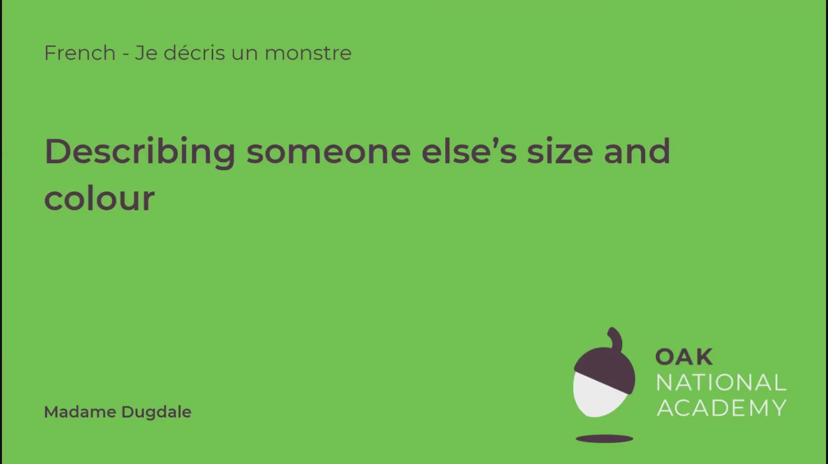 Year 5 French
