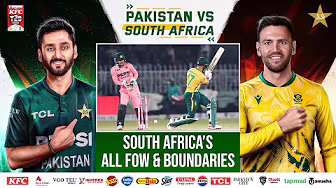 South Africa's FOW & Boundaries | Pakistan vs South Africa T20I Series | 1st T20I | PCB | M2R1U background