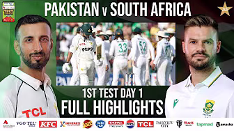 Full Highlights | Pakistan vs South Africa Test Series 2025 | 1st Test Day 1 | PCB | M2R1U backdrop