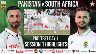 1st Session Highlights | Pakistan vs South Africa Test Series 2025 | 2nd Test Day 1 | PCB | M2R1U background