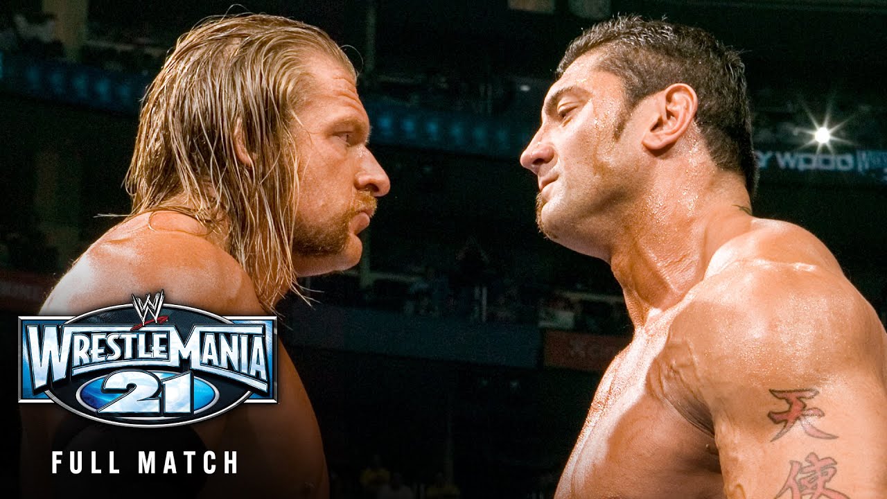 FULL MATCH: Triple H vs. Batista – World Heavyweight Title Match: WrestleMania 21 background