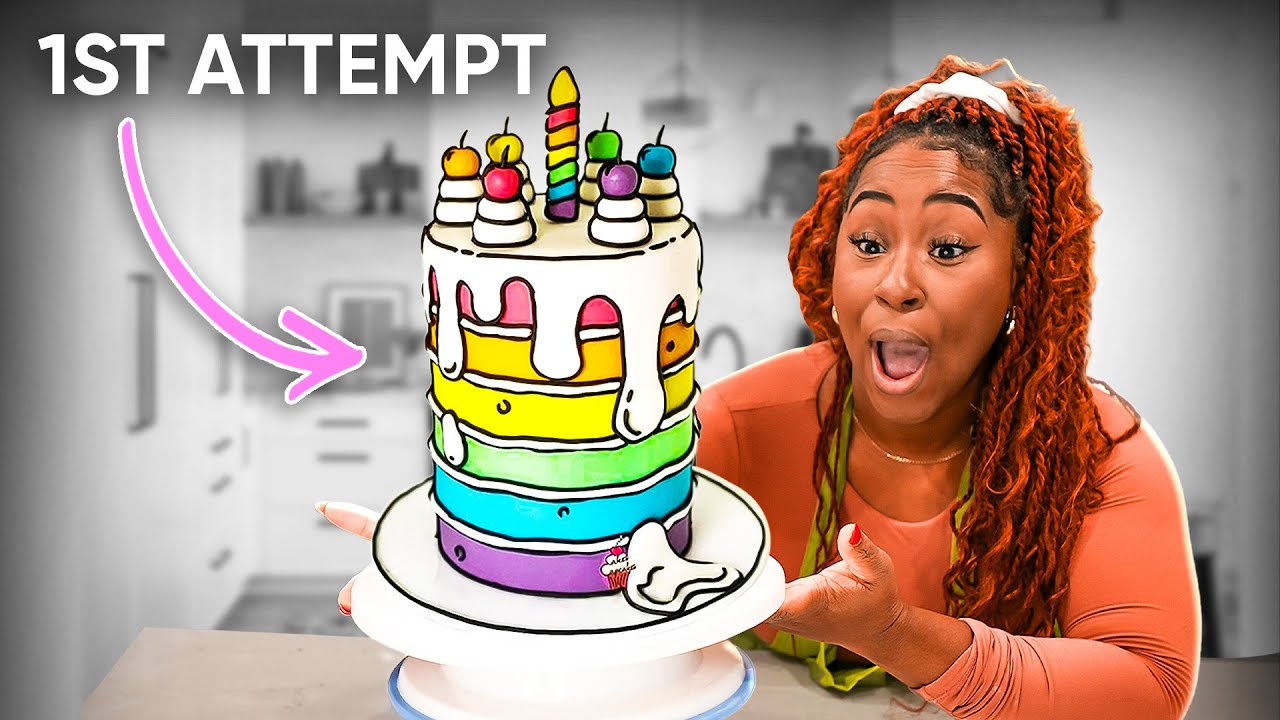 I TRIED MAKING A REALISTIC CARTOON CAKE!