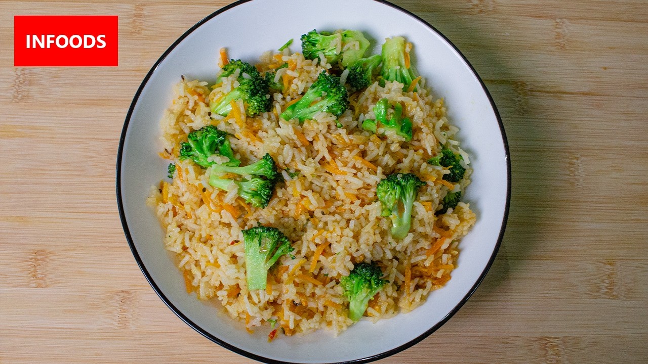 Broccoli and Rice Stir Fry Recipe | How to Make Broccoli and Rice Stir Fry | Infoods