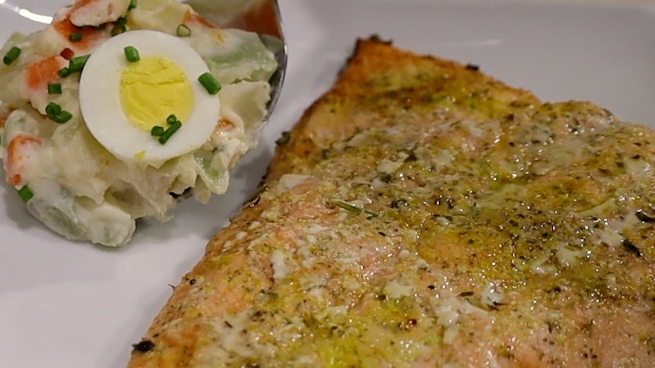 Baked Salmon Fillet and Brazilian Style Potato Salad