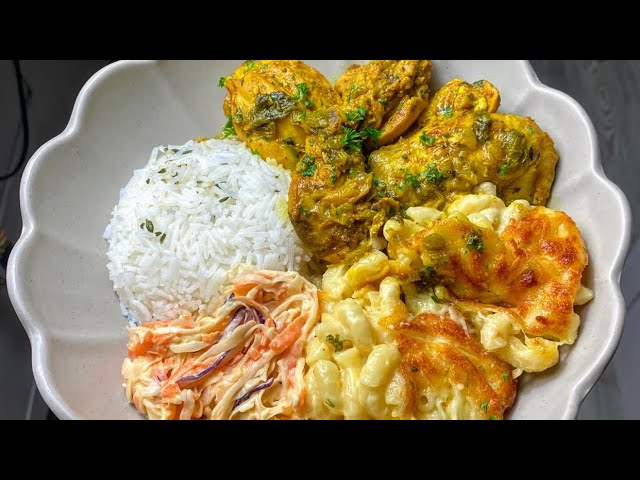Let’s Cook With Me | Creamy Coleslaw | Curry Chicken | Healthy and balanced Dinner