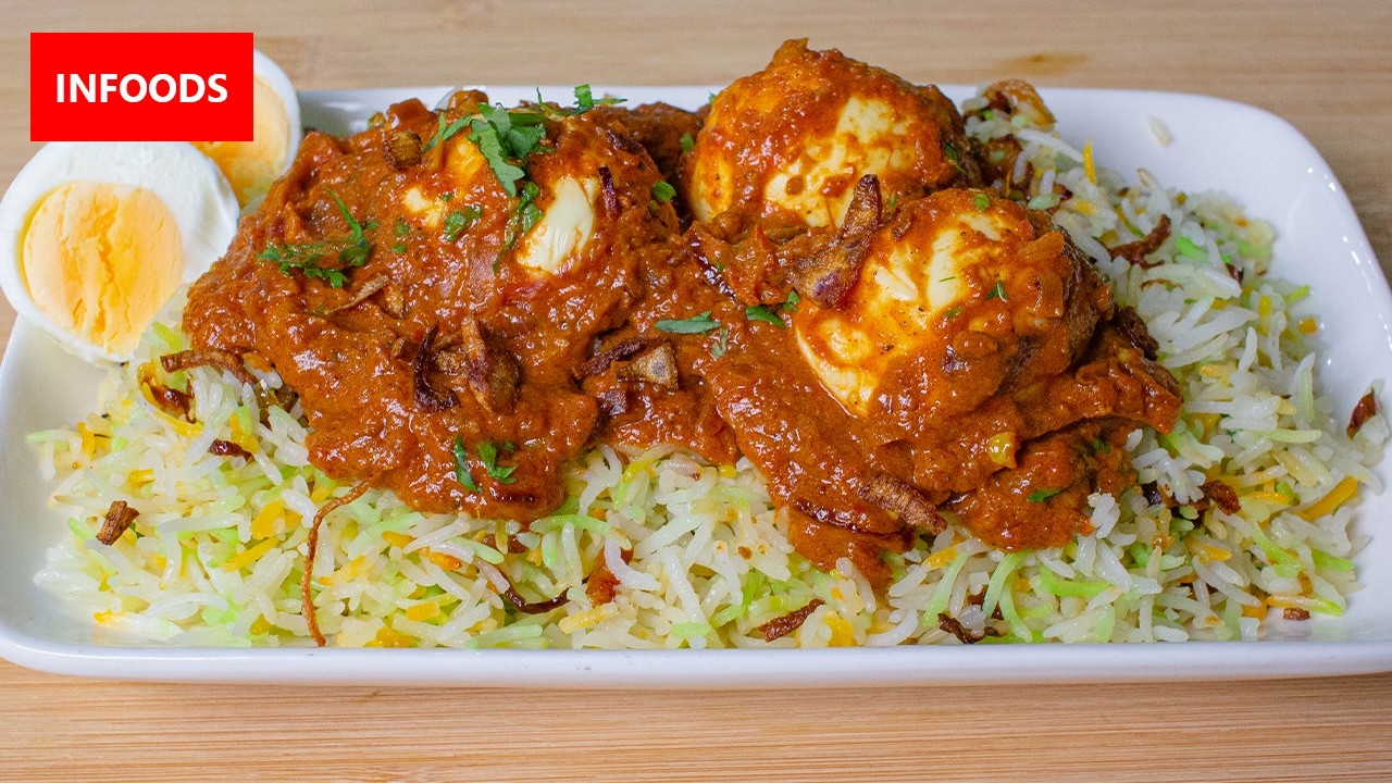 Egg Biryani Recipe | How to Cook Biryani with Eggs | Simple Rice Recipe | Infoods