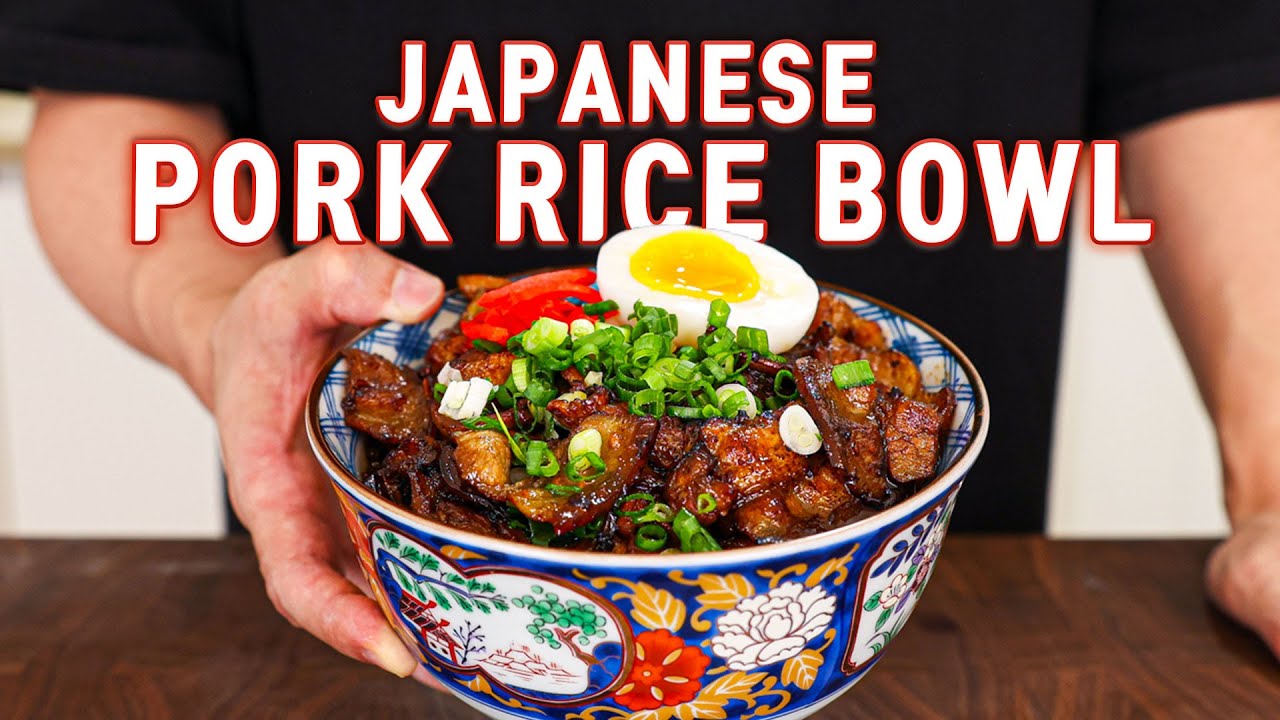 20-Minute Japanese Pork BBQ Rice Bowl That Can Feed Your Whole Family! Butadon background