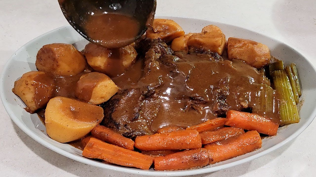 Homemade Beef Pot Roast with Gravy backdrop