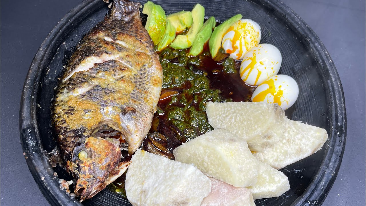 Yam Ampesie & Kontomire Abom | Recipe | Lovystouch