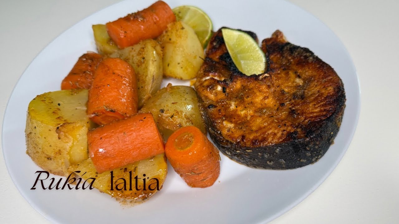 Vyakula vya diet //Kuandaa samaki wa salmon na viazi vya kuokwa #mapishirahisi #vyakulavyadiet