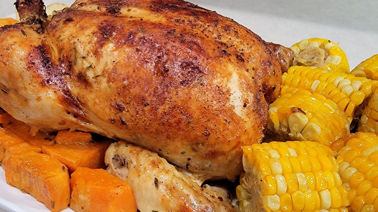 Cowboy Butter sauce Roasted Chicken, corn & potatoes recipe