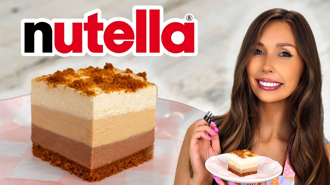 The Best Nutella Cheesecake Bars | Easy No-Bake Recipe!