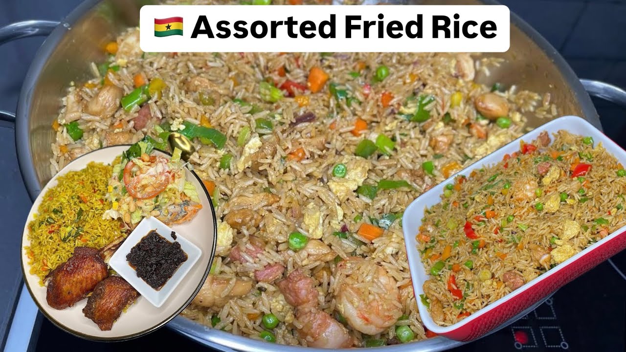 Ghanaian Fried Rice Recipe For The Holidays | Assorted Fried Rice Recipe| Lovystouch