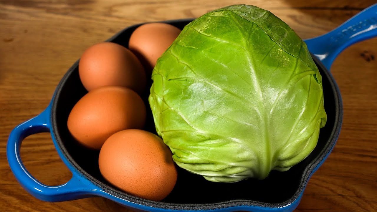 Cabbage with eggs tastes better than meat! Simple and delicious recipe with cabbage and eggs! ASMR background