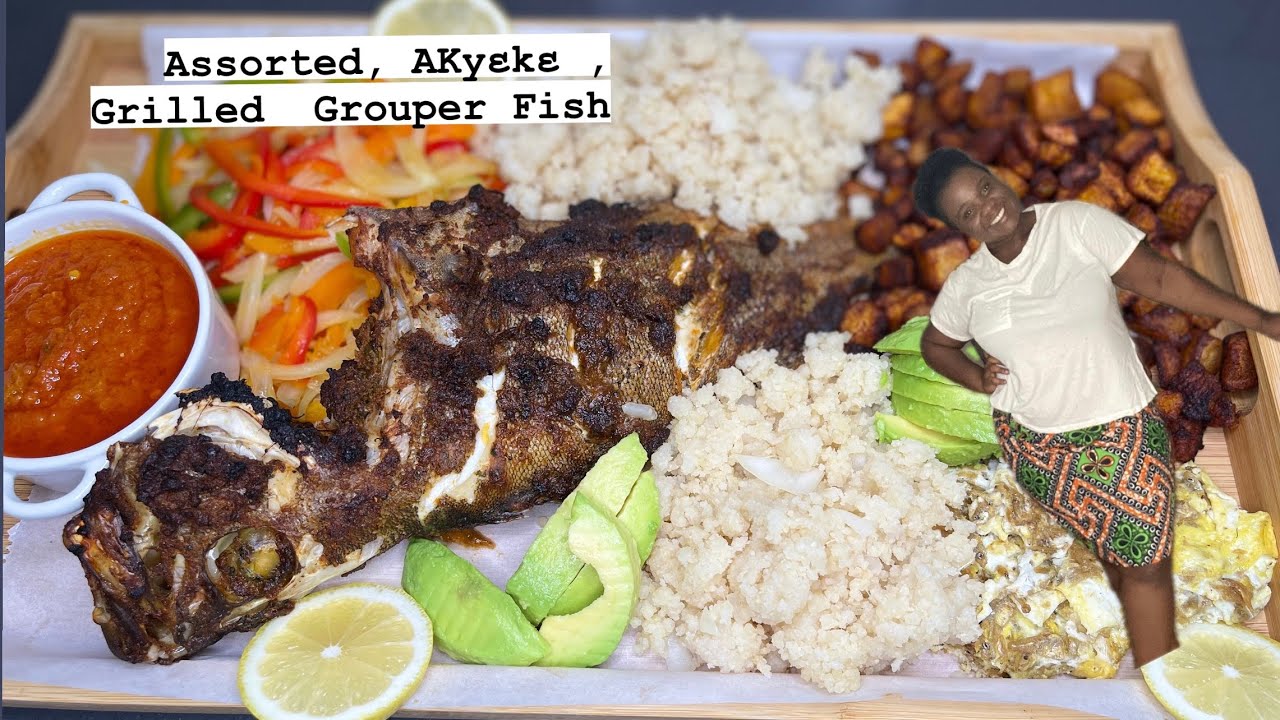 Akyɛkye / Attieke & Grilled Fish | Sunday Dinner | Recipe | Lovystouch background