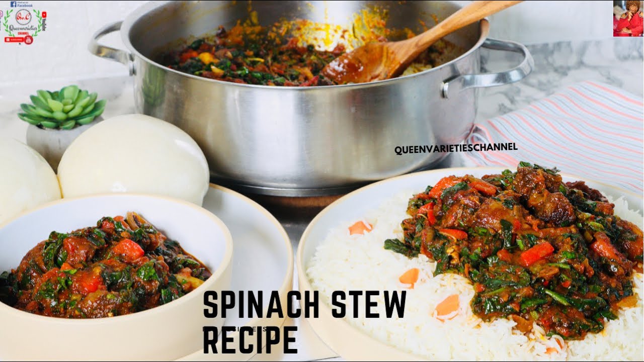 ✅This SAUCE is Incredible To Eat with White Rice/Fufu THE BEST Spinach STEW RECIPE | Vegetable Stew!