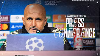 LUCIANO SPALLETTI reacts after the win over Pafos in the Champions League ⚪⚫