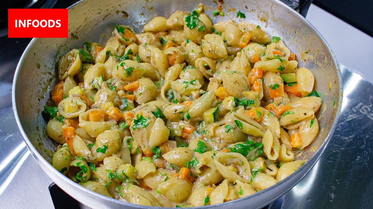 Creamy Garlic Pasta Recipe | How to Make Creamy Garlic Pasta | Infoods