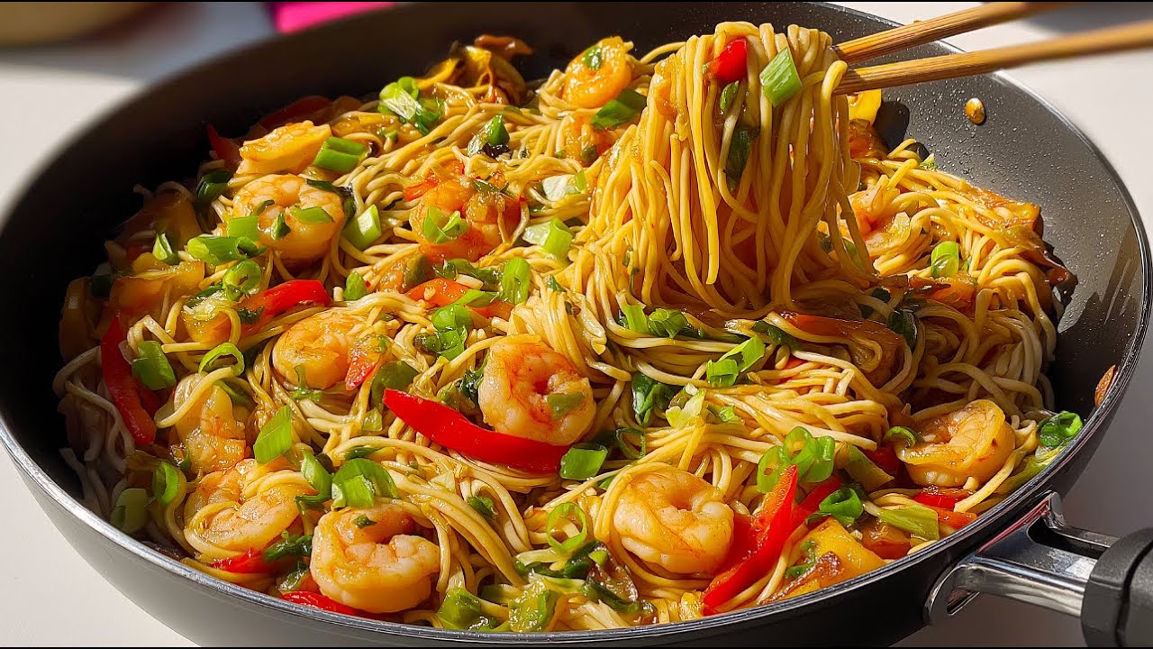 Easy Spicy Shrimp Noodles Anyone Can Make!