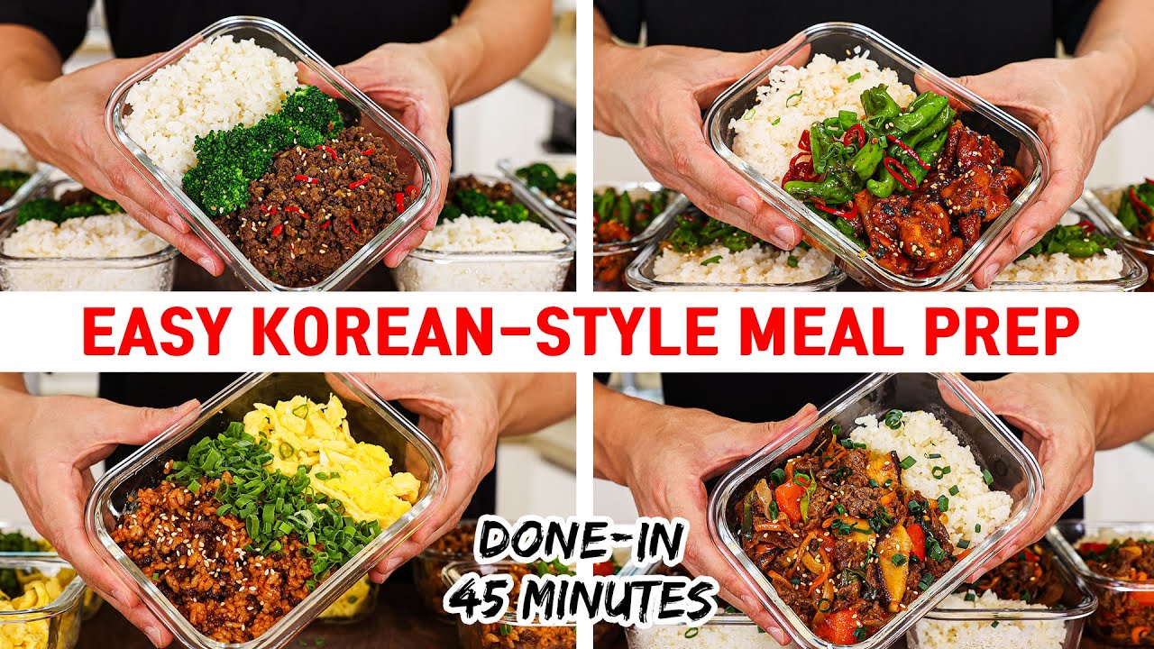 Cheap & Easy Korean-Style Meal Prep Recipes For The Week! Done In 45 Minutes! background