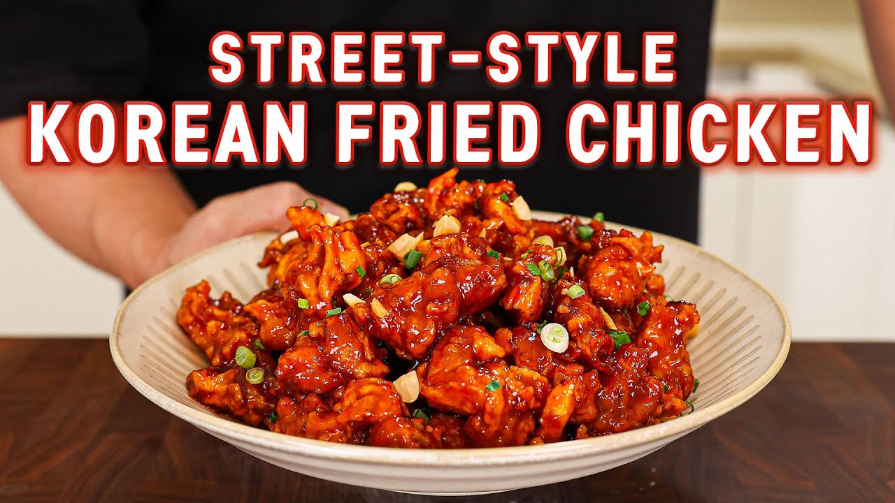 Super Crispy Korean Fried Chicken With Red Gochujang Sauce! l Dakgangjeong