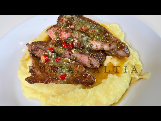How To Make Creamy Potatoes ,Steak & Chimichuri #dinnerrecipe #recipes background