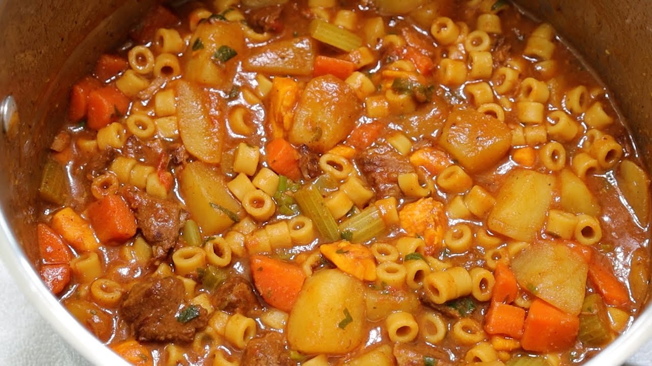 Beef Vegetable Ditalini Pasta Soup