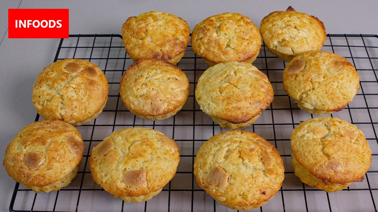 White Chocolate Muffins Recipe | How to Make White Chocolate Muffins | Infoods