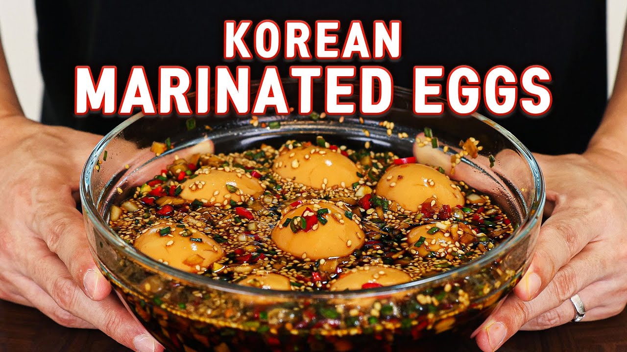 These Super Addictive Korean Marinated Eggs Will Change Your LIFE! l Mayak Eggs background