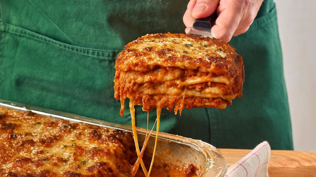 Classic Lasagna With Meat Sauce background