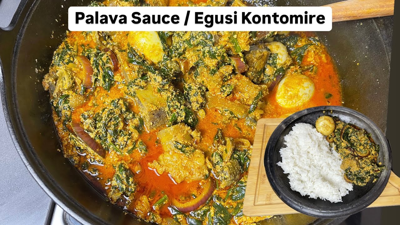 🇬🇭 Palava Sauce | Egusi & Spinach Stew| Recipe | Lovystouch background