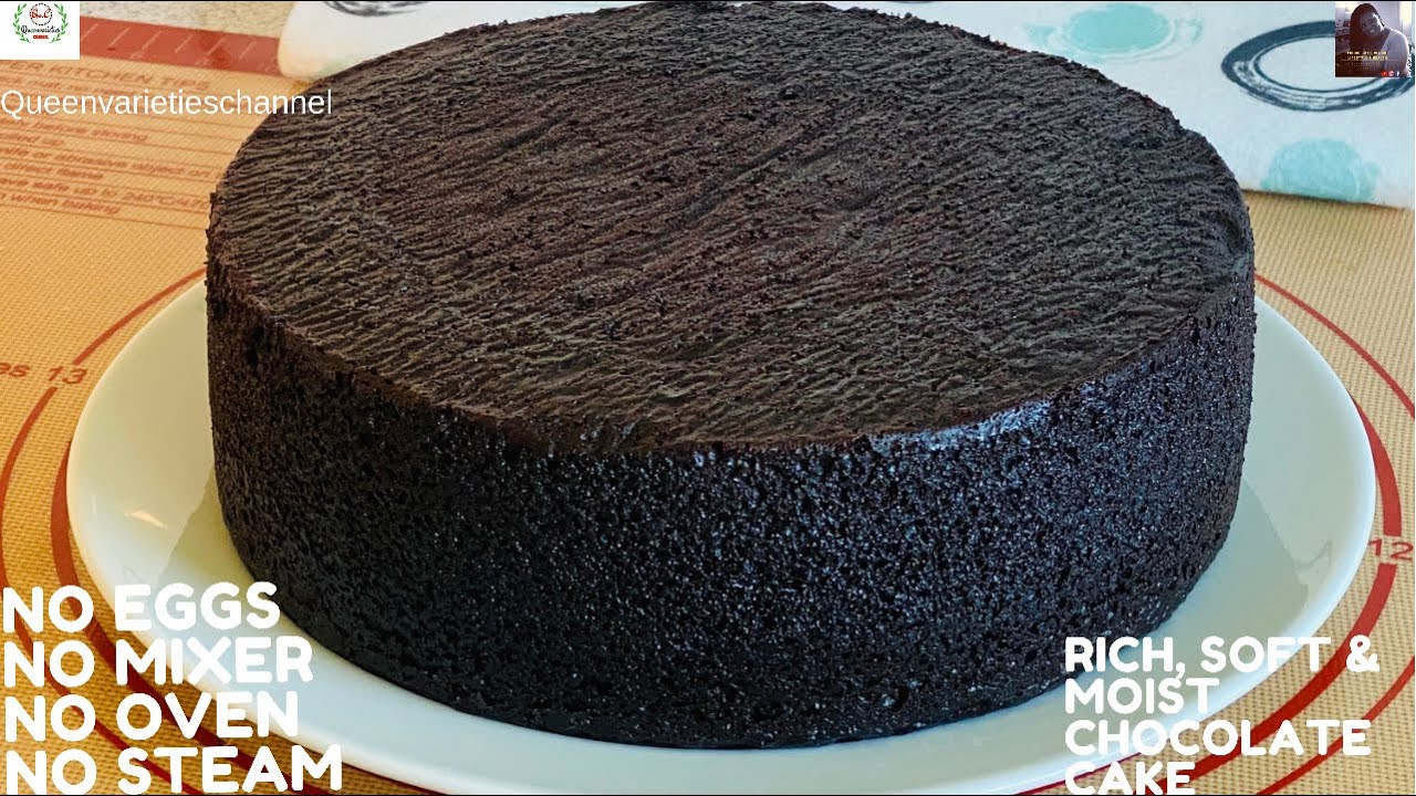 SOFT CHOCOLATE CAKE WITHOUT OVEN! NO EGGS,NO MIXER| Basic Recipe for Beginners|Queenvarietieschannel