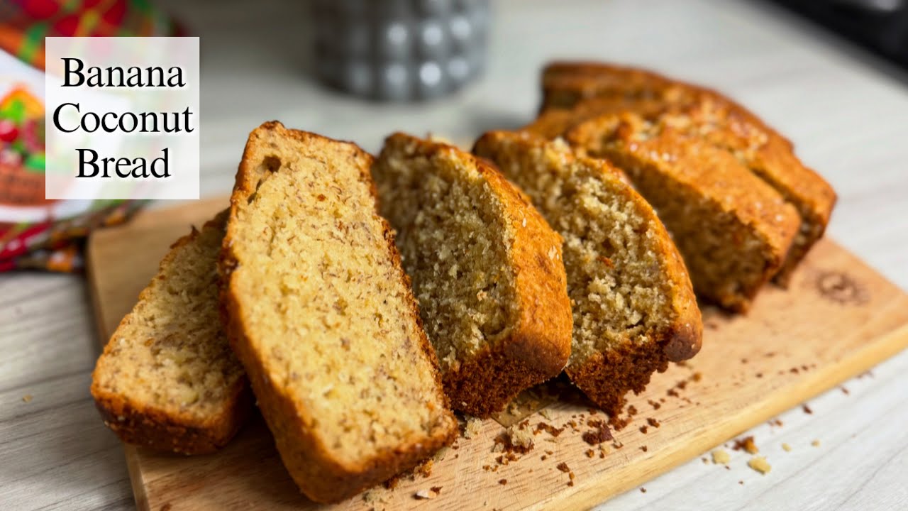 Banana Coconut Bread! A recipe to make you danceđ backdrop