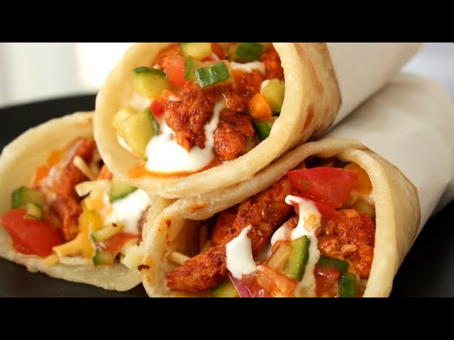 Homemade Chicken Wrap | High protein meal prep