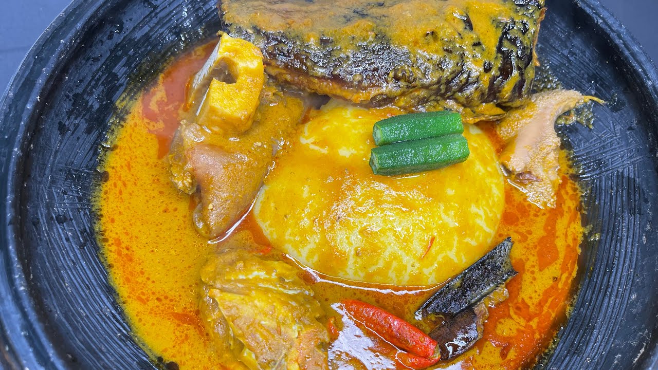 Festive Palm Nut Soup | ABENKWAN | Recipe | Lovystouch background