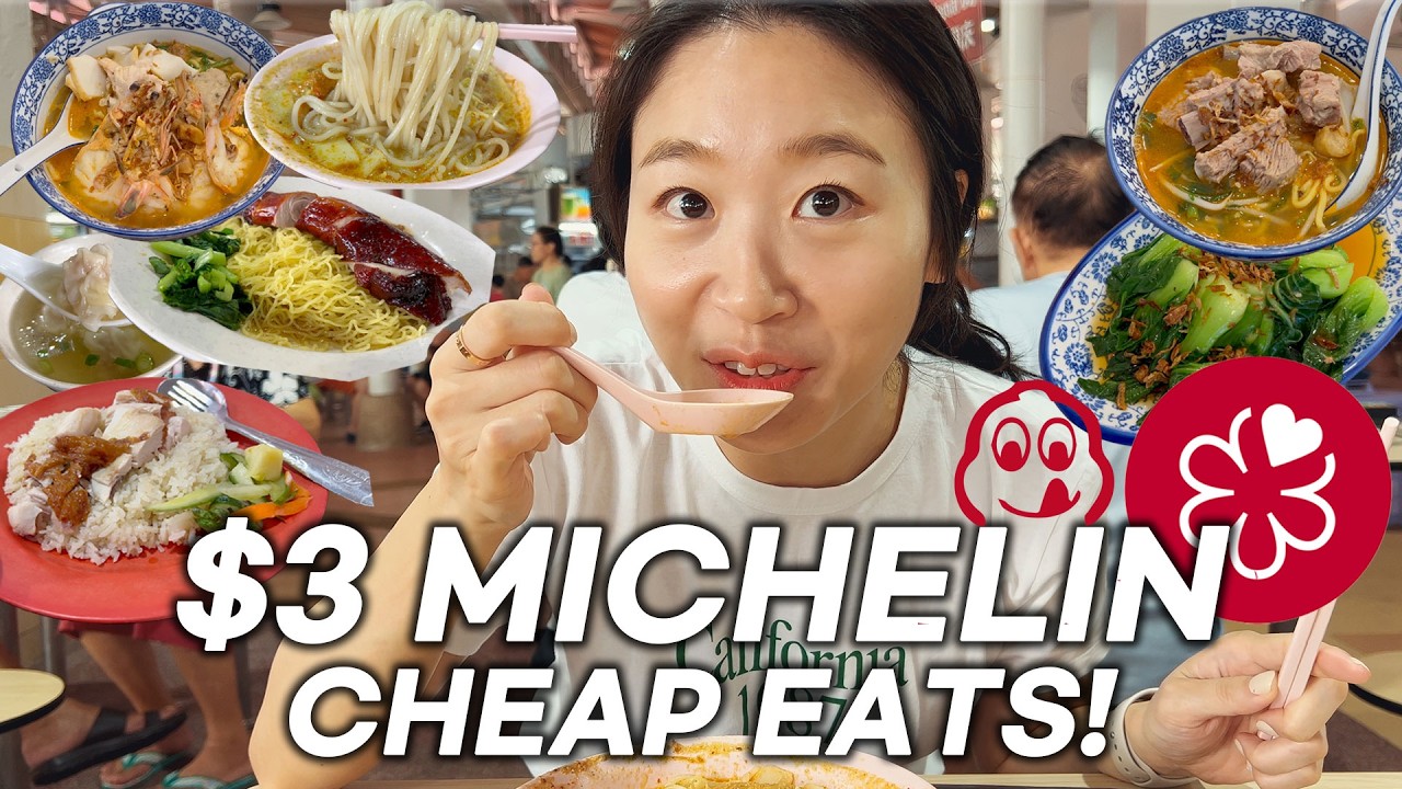 24 Hours Eating Only Cheap Michelin Street Food in Singapore l Michelin Cheap Eats 🇸🇬