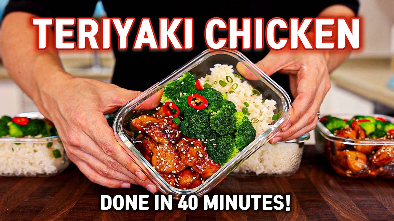 Cheap, Healthy But Delicious Meal Prep For The Week l Teriyaki Chicken Meal Prep in 40 Minutes background