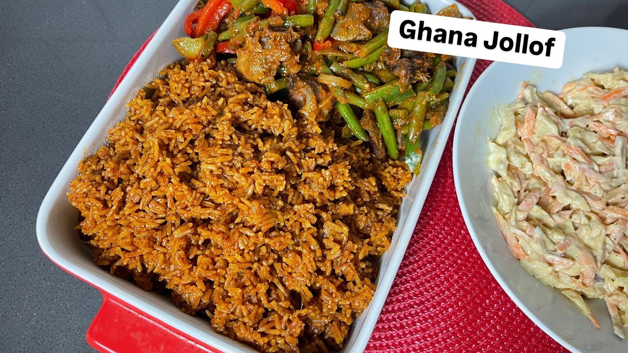 Let’s Make Ghana Jollof Rice & Loaded Veggies & Gizzard | Ghanaian Jollof Rice | Lovystouch background