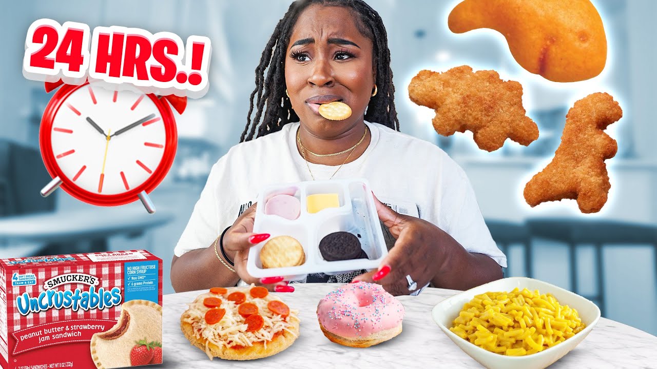 EATING ONLY KID FOODS FOR 24 HOURS!