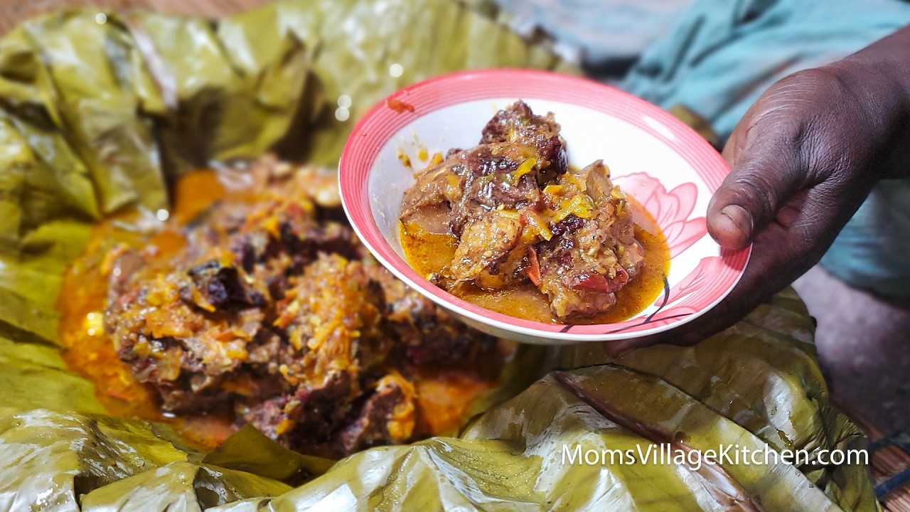 How To Cook Meat - Beef Luwombo - Oluwombo lye Nyama - Ugandan African Food - Mom's Village Kitchen backdrop