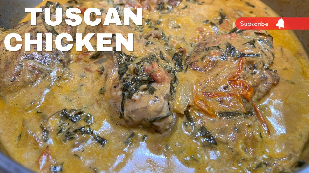 Tuscan chicken recipe | creamy chicken breast backdrop