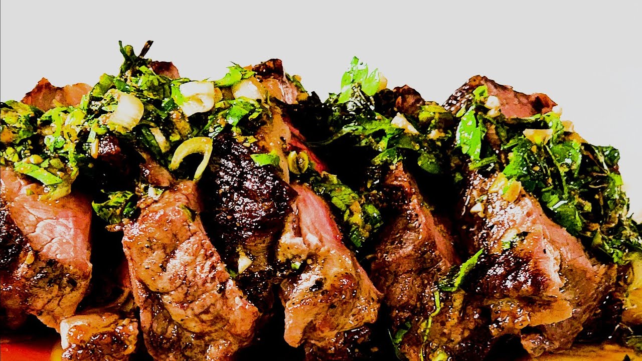 Grilled Butterflied Lamb Leg with Chermoula Sauce