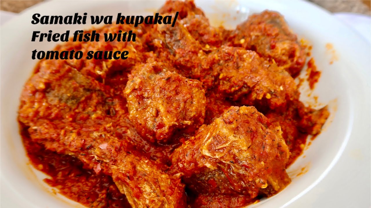 #samaki Samaki wa kupaka|| Fried fish with tomato sauce